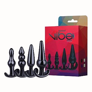 Kit Prazer Anal com 4 Plugs de Diferentes Tamanhos – Estímulo Progressivo com Segurança e Conforto
