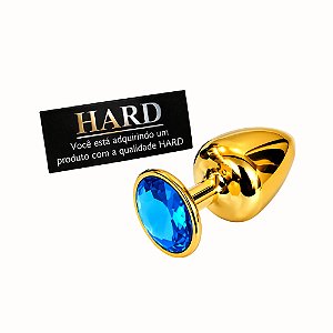 Plug Prazer Anal Tamanho M em Metal Hard Plug Anal Dourado
