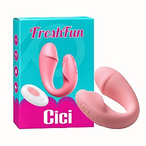 Vibrador para Casais com Controle – Formato Glande, Estímulo Interno e Clitoriano com 10 Vibrações