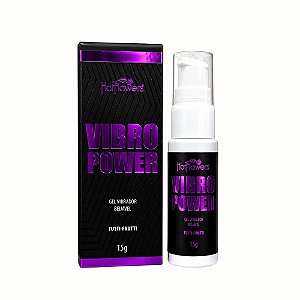 Gel Vibro Power Tutti-Frutti HotFlowers 15g – Beijável com Jambu
