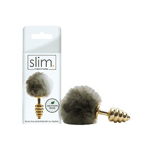 Plug Anal Slim Rabo Pompom Prazer e Luxo