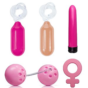 Kit Pompoarismo Saúde Íntima - Cones Vaginais 20g e 40g  Bola Ben Wa e Vibrador Personal