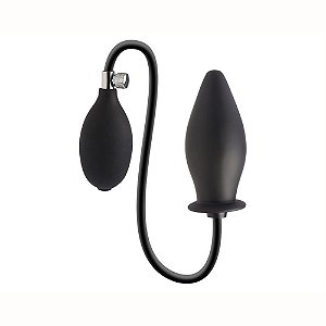 DOM Plug Anal Inflável 4,5x15cm em Silicone com Bomba Manual
