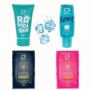 Kit Frescor & Estímulo | Menta Ice, Lubrificação e Mel Afrodisíaco
