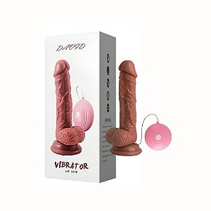 Prótese Realística com Vibração, Escroto e Ventosa – 10 Modos de Prazer