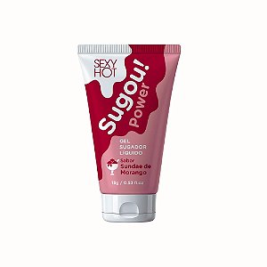 Gel Sugador Líquido Sugou! Power Sexy Hot – Sabor Sundae de Morango, Vibra, Pulsa e Suga