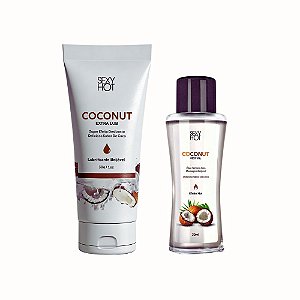 Kit Ritual Coconut Sexy Hot | Óleo Térmico + Lubrificante Coco