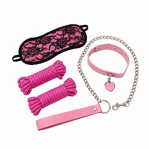 Ritual Fetiche Rosa — Coleira, Venda e Cordas para Experiência de Conexão e Controle