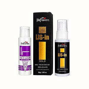 Kit Ritual Conforto Anal HotFlowers – Lis-In Gold + Inti Loob Neutro