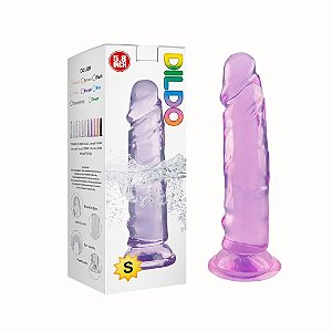 Pênis Realístico Roxo Transparente 14,8cm com Ventosa