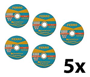 Kit 5 Discos Corte Fino Ferro 114,3 mm Diametalic
