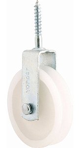 Roldana Branca Plástica Com Parafuso 6cm