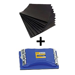 Kit 10 Lixas D'água Grão 80 + Lixadeira 8,5 X 16cm Castor