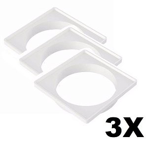 Kit 3 Porta Grelha Quadrada Branco 100mm Tigre