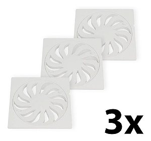 Kit 3 Grelha Abre/fecha Branco Quadrado Pvc Dn 150 Tigre