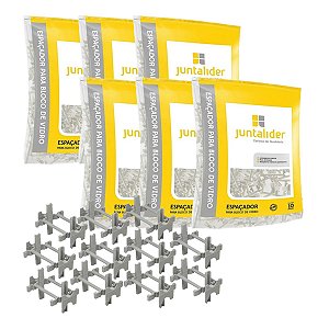 Kit 60 Espaçador P/ Assentamento Bloco Vidro 10mm Juntalider