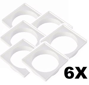 Kit 6 Porta Grelha Quadrada Branco 100mm Tigre