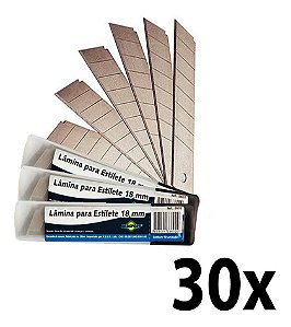 Kit 30 (3pct) Lâmina P/ Estilete 18mm Brasfort