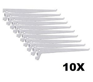 Kit 10 Suporte Para Trilho Branco 30 Cm