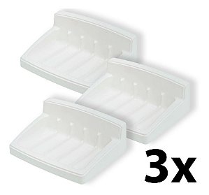 Kit 3 Saboneteira Plástica De Parede Astra