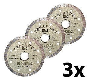 Kit 3 Disco De Corte Diamantado Turbo 110mm Topa Tudo