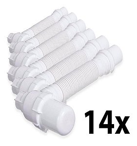 Kit 14 Sifão Copo Sanfonado P/ Pias/lavatórios/tanques Astra