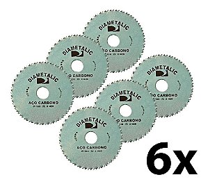 Kit 6 Disco De Corte P/ Madeira Aço Carbono 110mm Diametalic