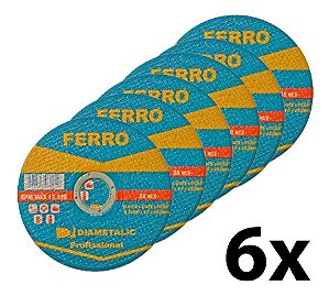 Kit 6 Disco Corte Fino Inox Ferro 114,3 mm Diametalic