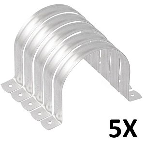 Kit 5 Abraçadeiras de Metal Canos e Tubulações Tipo U 3''