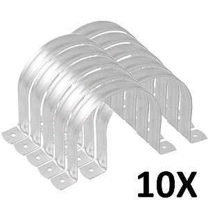 Kit 10 Abraçadeiras de Metal Canos e Tubulações Tipo U 4''
