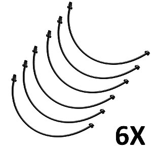 Kit 6 Engate Flexível 1/2 X 40cm Água Fria Pvc Preto Astra