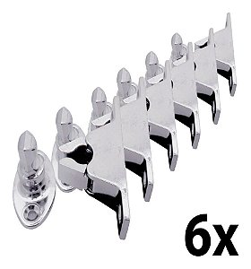 Kit 6 Trava Portas De Chão Zincado Rocha