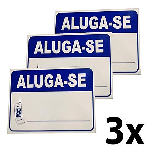 Kit 3 Placa Pvc Aluga-se Auto-adesiva Jaime