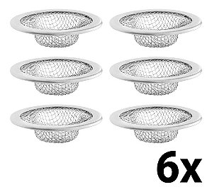 Kit 6 Ralo P/ Lavatorio/pia Pequeno Aço Inox Astra