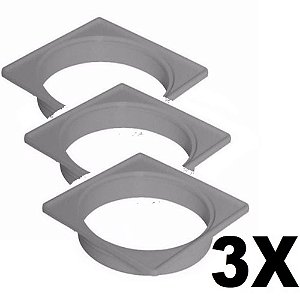 Kit 3 Porta Grelha Quadrada Cinza 100mm Tigre