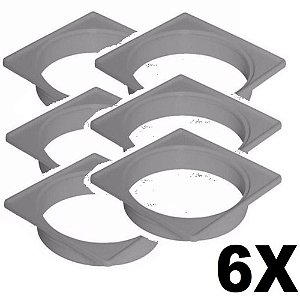 Kit 6 Porta Grelha Quadrada Cinza 100mm Tigre