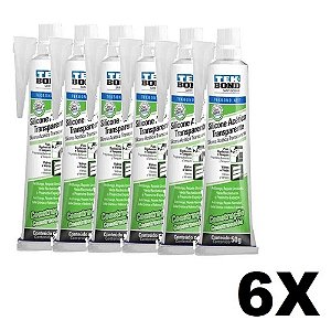 Kit 6 Silicone Acético Transparente 50g Tekbond