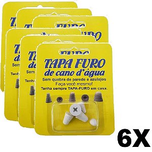 Kit 6 Tapa Furo P/ Cano De Água 5 Medidas Fácil Instalação