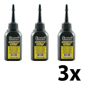 Kit 3 Grafite Em Pó Lubrificante Uso Geral 24g Emavi