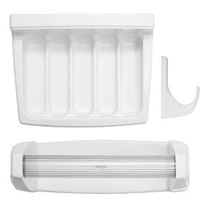 Kit Para Banheiro Saboneteira Cabide Papeleira Branco Astra