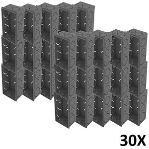 Kit 30 Caixa De Luz 4x2 Embutir Cinza Tuboline