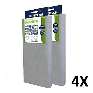 Kit 4 Fibra Abrasiva Limpeza de Cerâmica Porcelanato Atlas