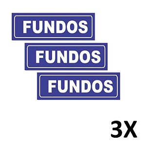 Kit 3 Placa de Aviso e Sinalização Portas Fundos 15cmx5cm