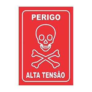 Placa de Aviso Sinalização Perigo Alta Tensão 20cmx14,5cm