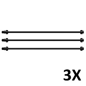 Kit 3 Engate Flexível 1/2 X 50cm Água Fria Pvc Preto Astra