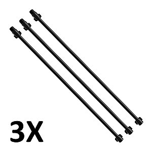 Kit 3 Engate Flexível 1/2 X 60cm Água Fria Pvc Preto Astra