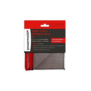 Kit 2 Panos Multiuso 2 em 1 Esfrega Seca Microfibra 29X29cm