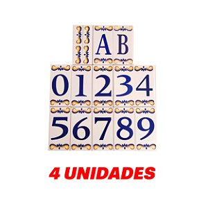 Kit 4 Números Letras Residenciais De Cerâmica 0 Ao 9 Moema