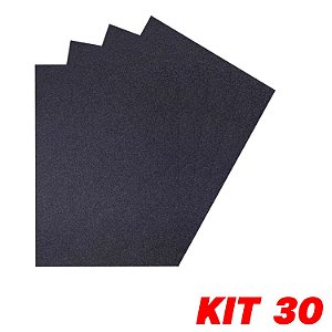 Kit 30 Lixa Folha Grão 150 Ferro Metal Aço Ferrugem 27X22cm