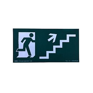Placa PVC Fotoluminescente Sobe Escada À Direita